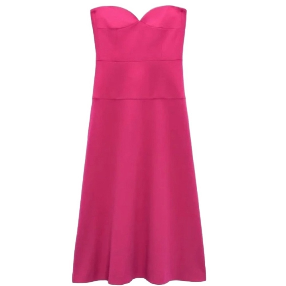 Zara Elegant Pink Strapless Dress - Size XS - NWT